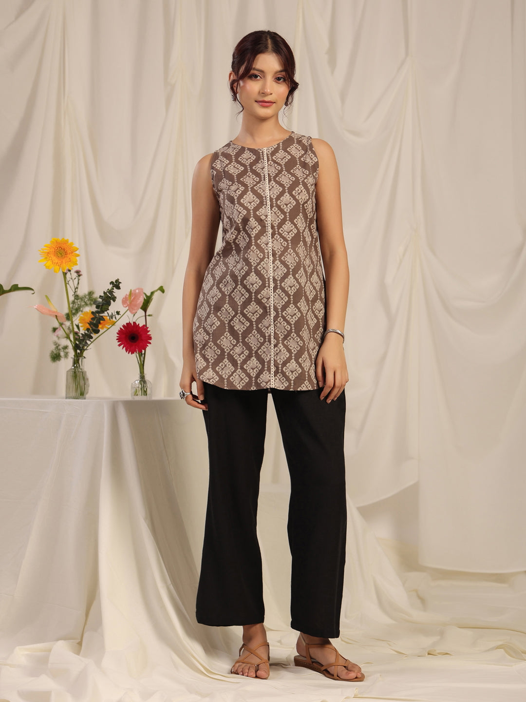Women's Grey Short Kurti