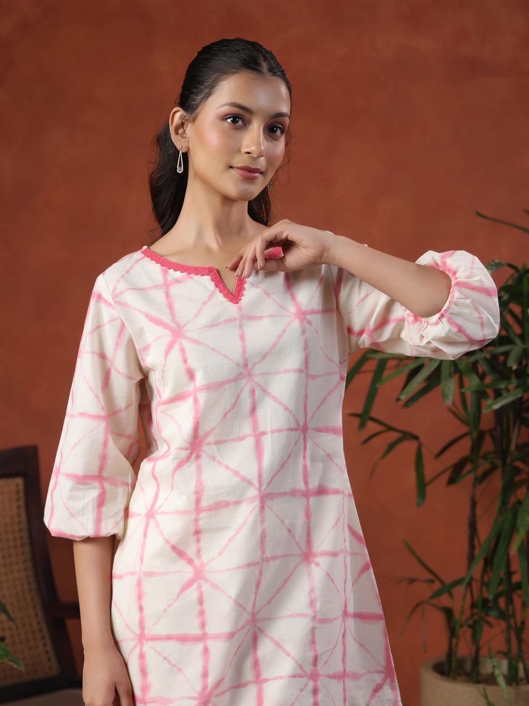 Women's White & Pink Pure Cotton Printed Co ord Set